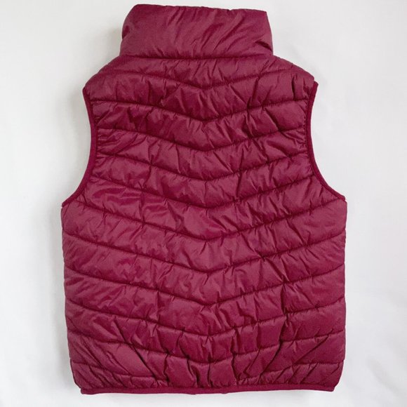 Burgundy Winter Puffer Jacket Vest Youth Kids Size Medium - Picture 4 of 4